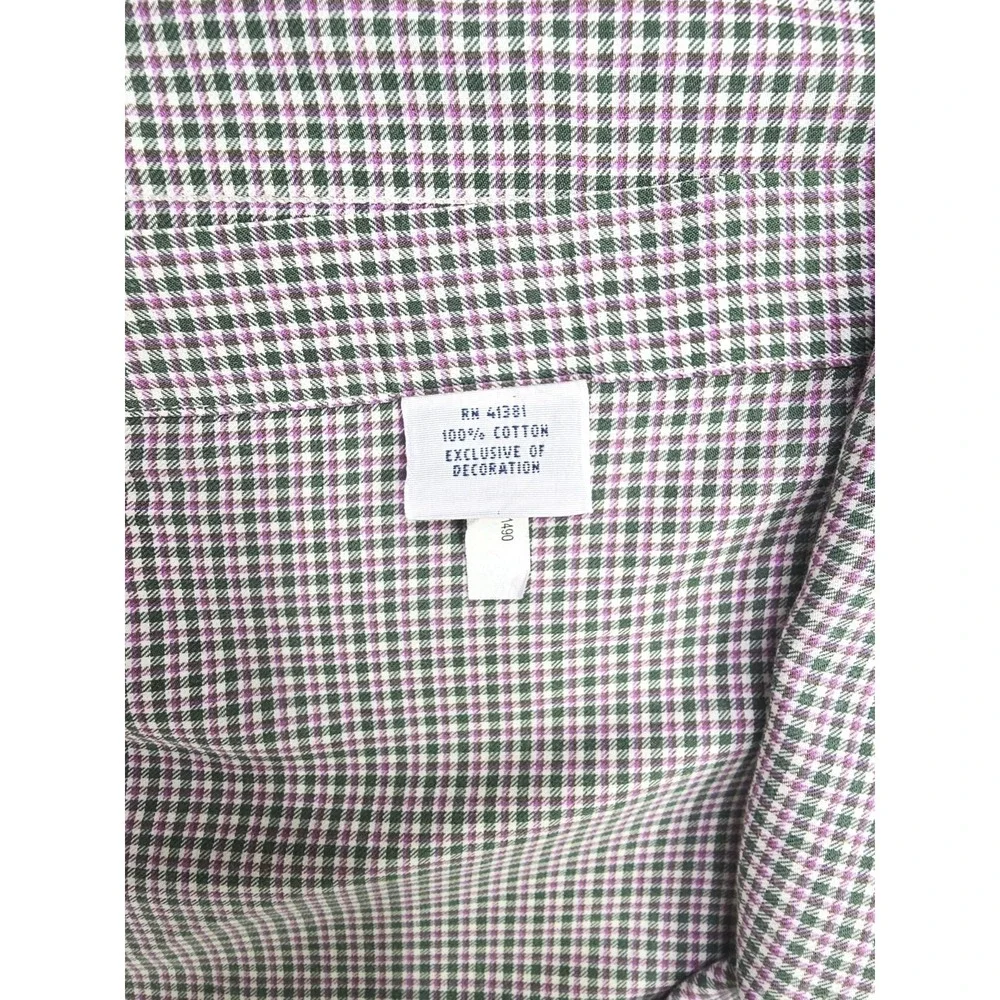 Ralph‎ Lauren Classic Fit Pink Pony Mens XL Green Purple Button Up Long Sleeve